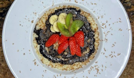 Rýže na sladko s čokoládou, kompot